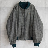 ラコステ リバーシブル ブルゾン スタジャン ロゴパッチ チェック柄 グリーン/カーキ - NEWSED