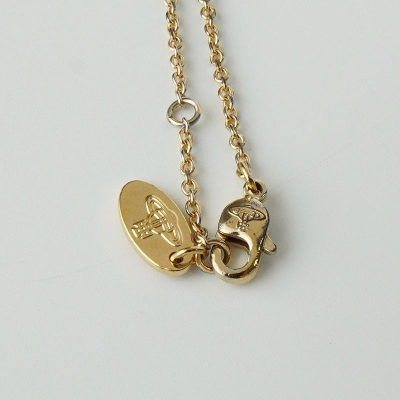 ヴィヴィアン ウエストウッド オーブ ラインストーン ネックレス ゴールド 箱付き - NEWSED