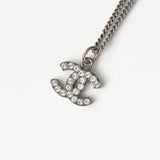 シャネル ココマーク ラインストーン ネックレス シルバー - NEWSED