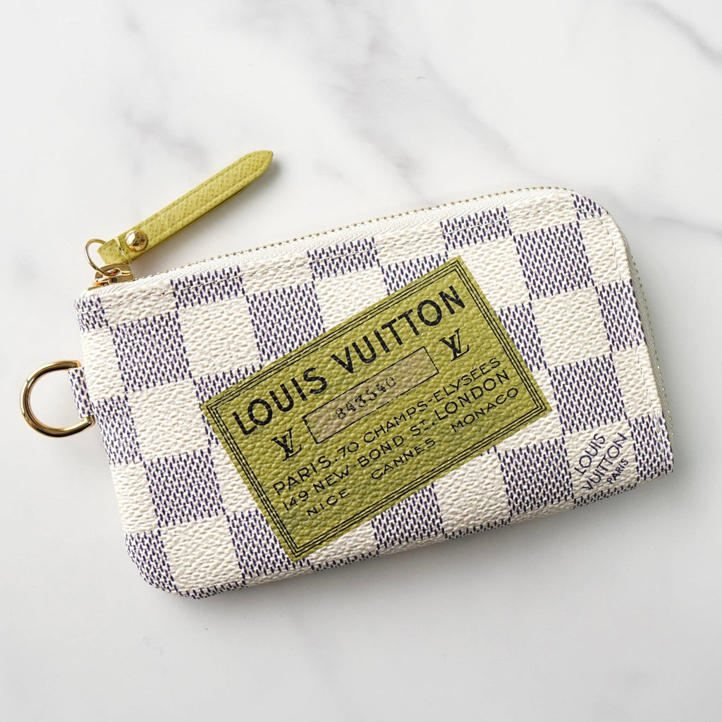 路易威登 Damier Azur Pochette Cle Complice 零钱包白色