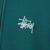 Stüssy 徽标双面印花拉链连帽衫（深绿色）
