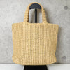 Prada Raffia Crochet Triangle Logo Handbag in Beige