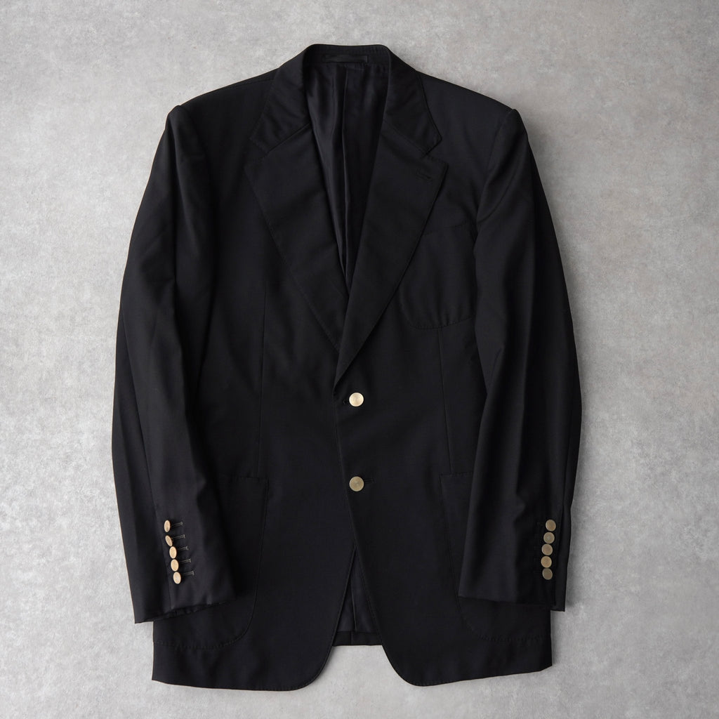グッチ 金ボタン シングル テーラードジャケット ブレザー ブラック
