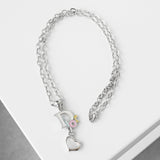 クリスチャン ディオール レインボーロゴ ハート シルバー ネックレス - NEWSED