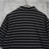 ナイキ ロゴ ボーダー 半袖ポロシャツ ブラック - NEWSED