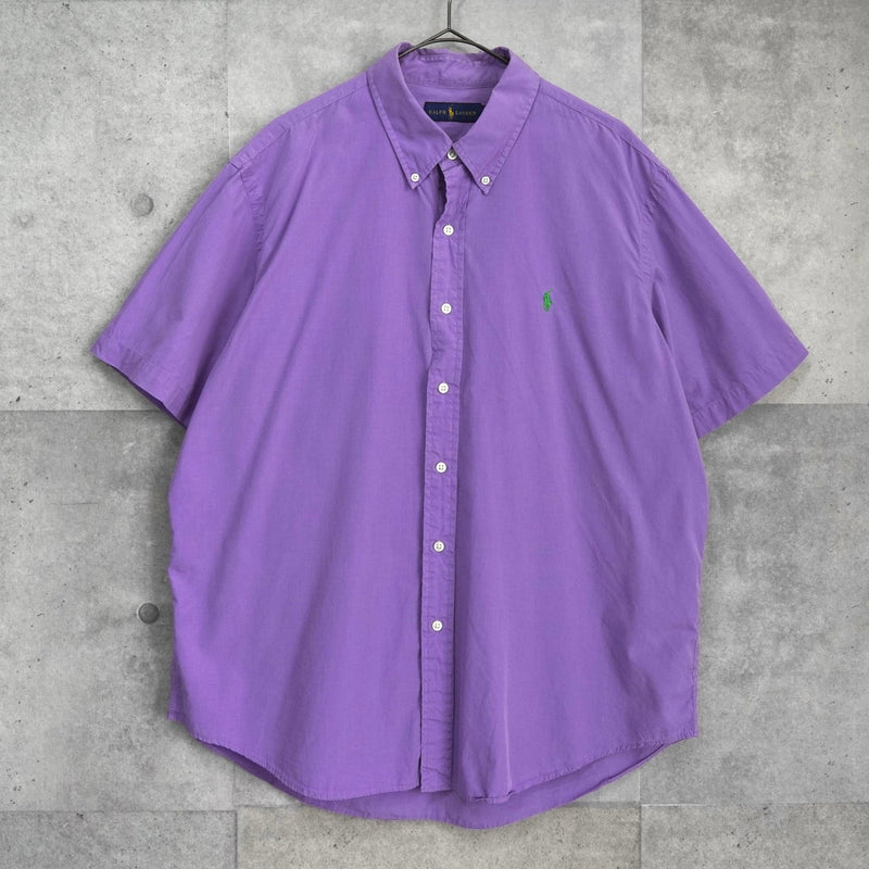 Ralph Lauren POLO by Ralph Lauren 半袖シャツ ポロ ラルフローレン ロゴ 刺繍 半袖シャツ パープル | ブランド古着を