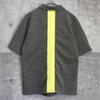 Maison Kitsune Fox 半拉链条纹全印花短袖 Polo 衫（灰色）