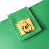 セリーヌ ゴールド ガンチーニ レザー 二つ折り財布 グリーン - NEWSED