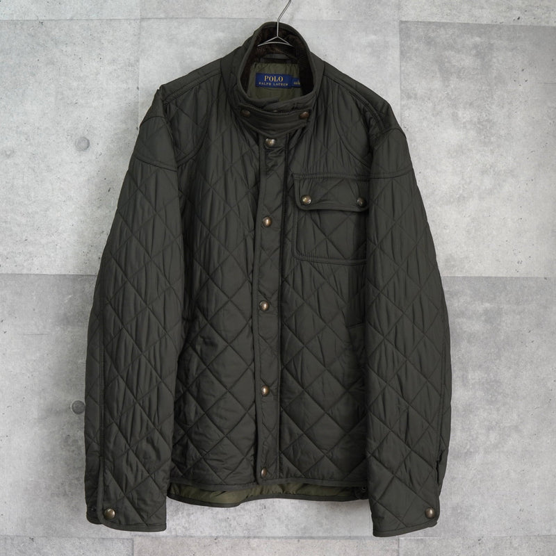 ポロ ラルフローレン コーデュロイ襟 キルティングジャケット ミリタリージャケット カーキ - NEWSED