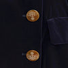 Vivienne Westwood Orb Button Asymmetrical Velvet Chesterfield Coat Long Coat Dark Navy