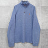 Polo Ralph Lauren logo embroidered half-zip sweatshirt in blue