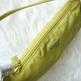 プラダ ポコノ テスート ナイロン ミニバッグ ハンドバッグ ポーチ ライムグリーン - NEWSED