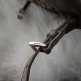 プラダ ポコノ テスート ナイロン ミニバックパック リュックサック 三角プレート カーキ グレー - NEWSED