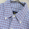 ポロ ラルフローレン 長袖シャツ ゴルフロゴ 刺繍 チェック柄 ブルー