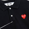 Play Comme des Garçons Heart Logo Short Sleeve Polo Shirt in Black/Red