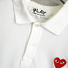Play Comme des Garçons 白色心形徽标短袖 Polo 衫