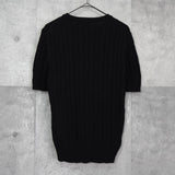 ポロ バイ ラルフローレン スモールポニー ケーブル編み コットン 半袖ニット ブラック レディース - NEWSED
