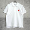 プレイ コム デ ギャルソン ハート 半袖ポロシャツ ホワイト