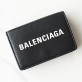 バレンシアガ エブリデイ レザー 三つ折り財布 コンパクトウォレット ブラック - NEWSED