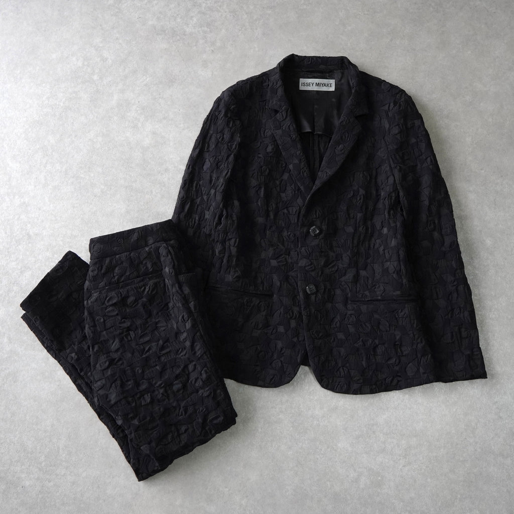 イッセイミヤケ フラワー  ナイロン シングル イージー セットアップ ブラック レディース