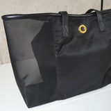 セリーヌ ヴィンテージ サークルロゴ ナイロン メッシュ トートバッグ ブラック - NEWSED