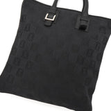 ロエベ アナグラム キャンバス / レザー トートバッグ ブラック - NEWSED