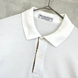 バーバリー ヴィンテージ ホースロゴ 刺繍 半袖ポロシャツ ホワイト - NEWSED