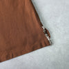 Ralph Lauren Women's Brown Short Sleeve Polo Shirt with Embroidered Logo and Beading