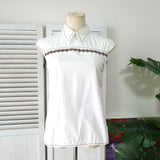 プラダ 刺繍 ノースリーブ シャツ ブラウス ホワイト レディース - NEWSED
