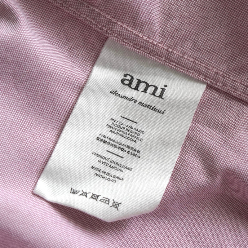 アミパリ アミ パリス ハートロゴ 長袖シャツ ピンク - NEWSED