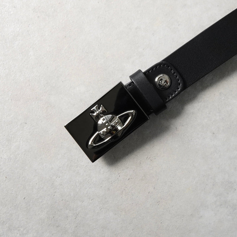 ヴィヴィアン ウエストウッド オーブ レザー ベルト ブラック - NEWSED