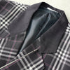Burberry 复古 Nova 格纹金色纽扣亚麻丝绸定制夹克 紫色