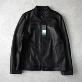 ポリス ラムレザー シングル ライダースジャケット レザージャケット ブラック メンズ タグ付き未使用品 - NEWSED