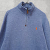 Polo Ralph Lauren logo embroidered half-zip sweatshirt in blue
