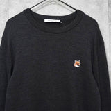 メゾン キツネ フォックスロゴ ニット グレー - NEWSED