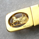 セリーヌ ヴィンテージ 輪馬車 サルキー レザー ベルト ブラック - NEWSED