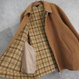 ラコステ メタルロゴバッジ ウールコート チェスターコート チェック柄裏地 キャメル - NEWSED