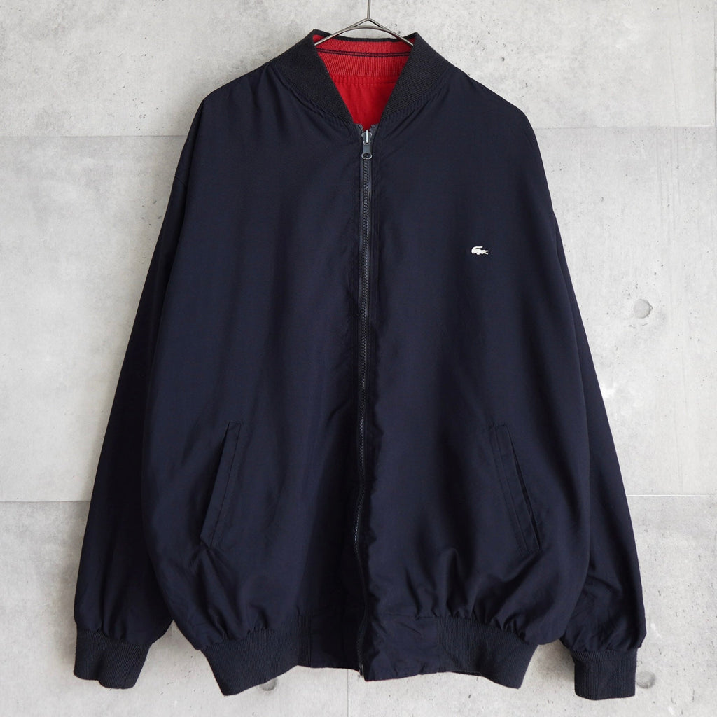 ラコステ ヴィンテージ リバーシブル スタジャン ブルゾン ロゴパッチ ダークネイビー/レッド