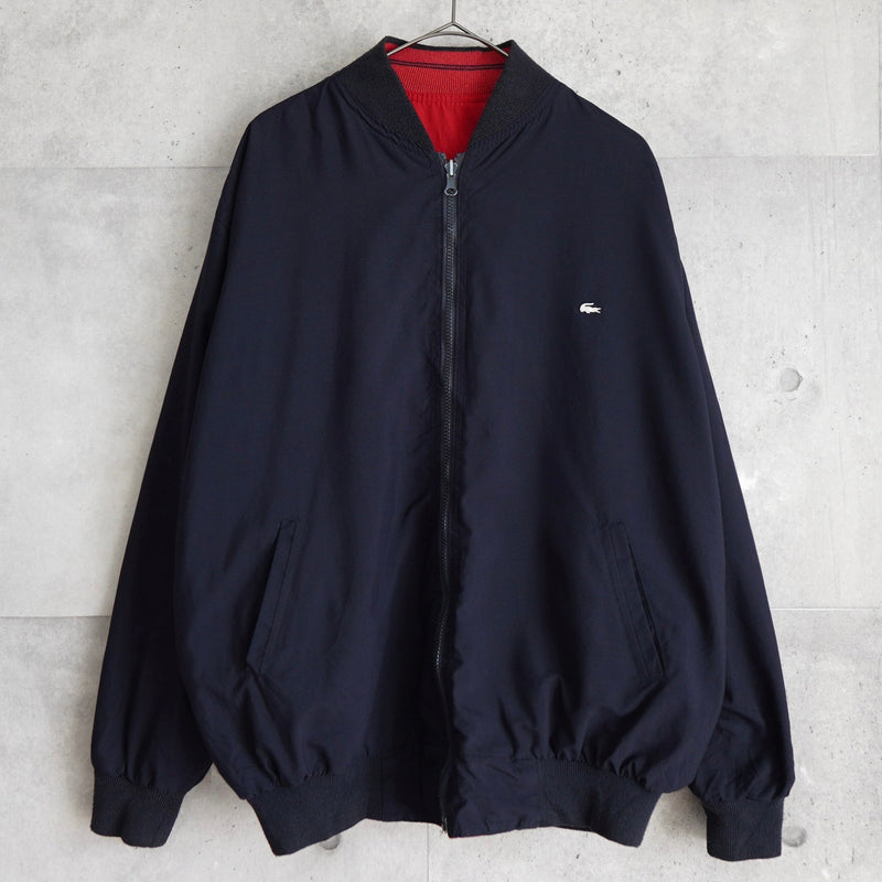 ラコステ ヴィンテージ リバーシブル スタジャン ブルゾン ロゴパッチ ダークネイビー/レッド - NEWSED