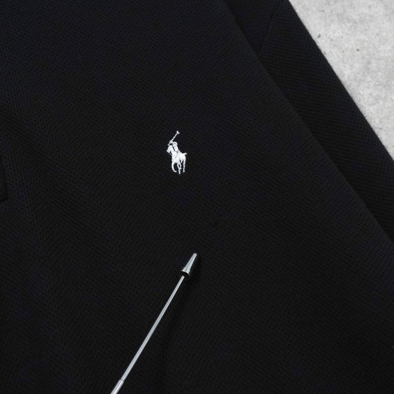 ラルフローレン ロゴ ハーフジップ スウェット ブラック - NEWSED