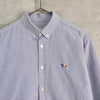 Maison Kitsune Tricolor Fox Oxford Shirt Long Sleeve Shirt Saxe Blue