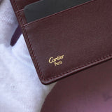 カルティエ マストライン レザー 二つ折り 長財布 ボルドー ギャランティーカード付き - NEWSED