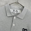 Play Comme des Garçons 灰色心形徽标短袖 Polo 衫