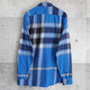 Burberry 渐变色格纹长袖衬衫（蓝色）