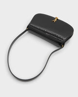 サンローラン カサンドラロゴ エナメル ワンショルダーバッグ ブラック - NEWSED