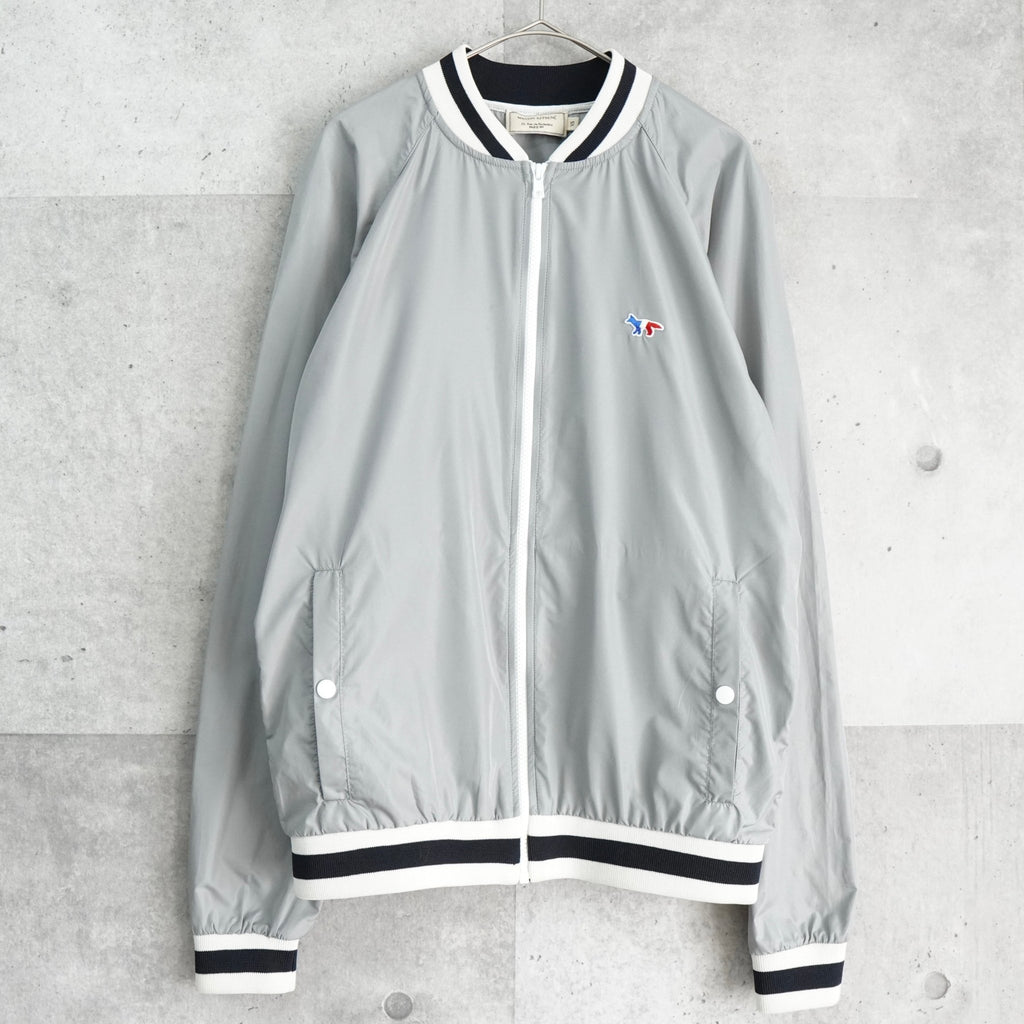 メゾンキツネ スタジャン ブルゾン フォックスロゴ グレー