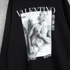 Valentino logo print hoodie in black
