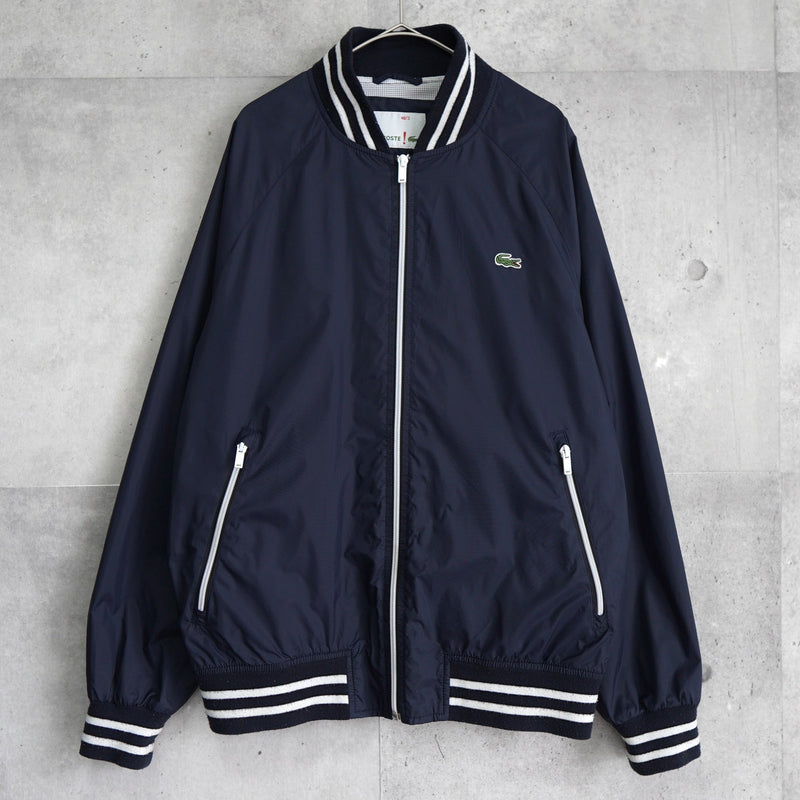 ラコステ ナイロン スタジャン ブルゾン ロゴパッチ ネイビー - NEWSED