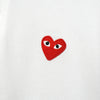 Play Comme des Garçons 白色心形徽标短袖 Polo 衫