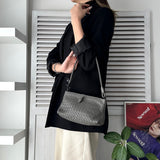 ボッテガ ヴェネタ イントレチャート レザー がま口 ハンドバッグ グレー - NEWSED